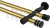 10214126-103829 Innenlauf Gardinenstange Aluminium / Metall 20 mm Ø 2-läufig PRESTIGE - Estana Messing-Optik / Schwarz