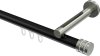 10214145-102939 Innenlauf Gardinenstange Aluminium / Metall 20 mm Ø SITENO - Estana Schwarz / Edelstahl-Optik