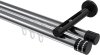 10214146-101229 Innenlauf Gardinenstange Aluminium / Metall 20 mm Ø 2-läufig SITENO - Estana Chrom / Schwarz