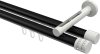 10214146-102932 Innenlauf Gardinenstange Aluminium / Metall 20 mm Ø 2-läufig SITENO - Estana Schwarz / Weiß