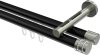 10214146-102939 Innenlauf Gardinenstange Aluminium / Metall 20 mm Ø 2-läufig SITENO - Estana Schwarz / Edelstahl-Optik