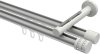 10214146-103332 Innenlauf Gardinenstange Aluminium / Metall 20 mm Ø 2-läufig SITENO - Estana Silbergrau / Weiß