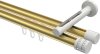 10214146-103832 Innenlauf Gardinenstange Aluminium / Metall 20 mm Ø 2-läufig SITENO - Estana Messing-Optik / Weiß