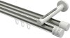 10214146-103932 Innenlauf Gardinenstange Aluminium / Metall 20 mm Ø 2-läufig SITENO - Estana Edelstahl-Optik / Weiß