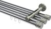 10214147-101239 Innenlauf Gardinenstange Aluminium / Metall 20 mm Ø 3-läufig SITENO - Estana Chrom / Edelstahl-Optik