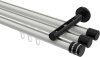 10214147-103229 Innenlauf Gardinenstange Aluminium / Metall 20 mm Ø 3-läufig SITENO - Estana Weiß / Schwarz
