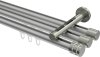 10214147-103339 Innenlauf Gardinenstange Aluminium / Metall 20 mm Ø 3-läufig SITENO - Estana Silbergrau / Edelstahl-Optik
