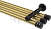 10214147-103829 Innenlauf Gardinenstange Aluminium / Metall 20 mm Ø 3-läufig SITENO - Estana Messing-Optik / Schwarz