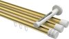 10214147-103832 Innenlauf Gardinenstange Aluminium / Metall 20 mm Ø 3-läufig SITENO - Estana Messing-Optik / Weiß