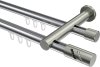 10214212-101239 Innenlauf Gardinenstange Aluminium / Metall 20 mm Ø 2-läufig PLATON - Zoena Chrom / Edelstahl-Optik