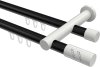 10214212-102932 Innenlauf Gardinenstange Aluminium / Metall 20 mm Ø 2-läufig PLATON - Zoena Schwarz / Weiß
