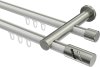 10214212-103239 Innenlauf Gardinenstange Aluminium / Metall 20 mm Ø 2-läufig PLATON - Zoena Weiß / Edelstahl-Optik