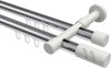 10214226-101232 Innenlauf Gardinenstange Aluminium / Metall 20 mm Ø 2-läufig PRESTIGE - Zoena Chrom / Weiß