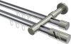 10214226-101239 Innenlauf Gardinenstange Aluminium / Metall 20 mm Ø 2-läufig PRESTIGE - Zoena Chrom / Edelstahl-Optik