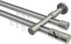 10214226-103339 Innenlauf Gardinenstange Aluminium / Metall 20 mm Ø 2-läufig PRESTIGE - Zoena Silbergrau / Edelstahl-Optik