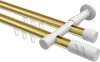 10214226-103832 Innenlauf Gardinenstange Aluminium / Metall 20 mm Ø 2-läufig PRESTIGE - Zoena Messing-Optik / Weiß