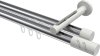 10214246-101232 Innenlauf Gardinenstange Aluminium / Metall 20 mm Ø 2-läufig SITENO - Zoena Chrom / Weiß