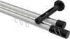 10214246-103229 Innenlauf Gardinenstange Aluminium / Metall 20 mm Ø 2-läufig SITENO - Zoena Weiß / Schwarz