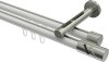 10214246-103239 Innenlauf Gardinenstange Aluminium / Metall 20 mm Ø 2-läufig SITENO - Zoena Weiß / Edelstahl-Optik