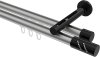 10214246-103329 Innenlauf Gardinenstange Aluminium / Metall 20 mm Ø 2-läufig SITENO - Zoena Silbergrau / Schwarz
