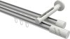 10214246-103332 Innenlauf Gardinenstange Aluminium / Metall 20 mm Ø 2-läufig SITENO - Zoena Silbergrau / Weiß