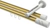 10214246-103832 Innenlauf Gardinenstange Aluminium / Metall 20 mm Ø 2-läufig SITENO - Zoena Messing-Optik / Weiß