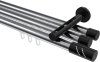 10214247-101229 Innenlauf Gardinenstange Aluminium / Metall 20 mm Ø 3-läufig SITENO - Zoena Chrom / Schwarz