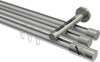 10214247-103339 Innenlauf Gardinenstange Aluminium / Metall 20 mm Ø 3-läufig SITENO - Zoena Silbergrau / Edelstahl-Optik