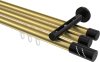 10214247-103829 Innenlauf Gardinenstange Aluminium / Metall 20 mm Ø 3-läufig SITENO - Zoena Messing-Optik / Schwarz
