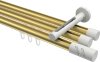 10214247-103832 Innenlauf Gardinenstange Aluminium / Metall 20 mm Ø 3-läufig SITENO - Zoena Messing-Optik / Weiß