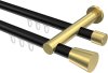 10214612-102938 Innenlauf Gardinenstange Aluminium / Metall 20 mm Ø 2-läufig PLATON - Sitra Schwarz / Messing-Optik
