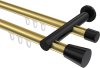 10214612-103829 Innenlauf Gardinenstange Aluminium / Metall 20 mm Ø 2-läufig PLATON - Sitra Messing-Optik / Schwarz