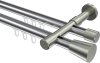 10214626-101239 Innenlauf Gardinenstange Aluminium / Metall 20 mm Ø 2-läufig PRESTIGE - Sitra Chrom / Edelstahl-Optik