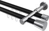 10214626-102912 Innenlauf Gardinenstange Aluminium / Metall 20 mm Ø 2-läufig PRESTIGE - Sitra Schwarz / Chrom