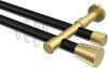 10214626-102938 Innenlauf Gardinenstange Aluminium / Metall 20 mm Ø 2-läufig PRESTIGE - Sitra Schwarz / Messing-Optik