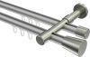 10214626-103339 Innenlauf Gardinenstange Aluminium / Metall 20 mm Ø 2-läufig PRESTIGE - Sitra Silbergrau / Edelstahl-Optik