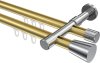 10214626-103812 Innenlauf Gardinenstange Aluminium / Metall 20 mm Ø 2-läufig PRESTIGE - Sitra Messing-Optik / Chrom
