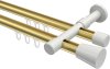 10214626-103832 Innenlauf Gardinenstange Aluminium / Metall 20 mm Ø 2-läufig PRESTIGE - Sitra Messing-Optik / Weiß