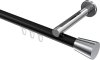 10214645-102912 Innenlauf Gardinenstange Aluminium / Metall 20 mm Ø SITENO - Sitra Schwarz / Chrom