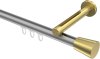 10214645-103338 Innenlauf Gardinenstange Aluminium / Metall 20 mm Ø SITENO - Sitra Silbergrau / Messing-Optik