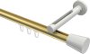 10214645-103832 Innenlauf Gardinenstange Aluminium / Metall 20 mm Ø SITENO - Sitra Messing-Optik / Weiß
