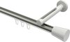10214645-103932 Innenlauf Gardinenstange Aluminium / Metall 20 mm Ø SITENO - Sitra Edelstahl-Optik / Weiß