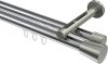 10214646-101239 Innenlauf Gardinenstange Aluminium / Metall 20 mm Ø 2-läufig SITENO - Sitra Chrom / Edelstahl-Optik