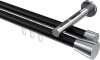 10214646-102912 Innenlauf Gardinenstange Aluminium / Metall 20 mm Ø 2-läufig SITENO - Sitra Schwarz / Chrom
