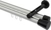 10214646-103229 Innenlauf Gardinenstange Aluminium / Metall 20 mm Ø 2-läufig SITENO - Sitra Weiß / Schwarz