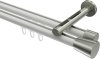 10214646-103239 Innenlauf Gardinenstange Aluminium / Metall 20 mm Ø 2-läufig SITENO - Sitra Weiß / Edelstahl-Optik