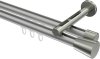 10214646-103339 Innenlauf Gardinenstange Aluminium / Metall 20 mm Ø 2-läufig SITENO - Sitra Silbergrau / Edelstahl-Optik