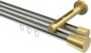 10214646-103938 Innenlauf Gardinenstange Edelstahl-Optik / Messing-Optik 20 mm Ø 2-läufig SITENO - Sitra