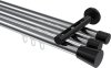 10214647-101229 Innenlauf Gardinenstange Aluminium / Metall 20 mm Ø 3-läufig SITENO - Sitra Chrom / Schwarz