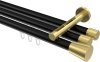 10214647-102938 Innenlauf Gardinenstange Aluminium / Metall 20 mm Ø 3-läufig SITENO - Sitra Schwarz / Messing-Optik